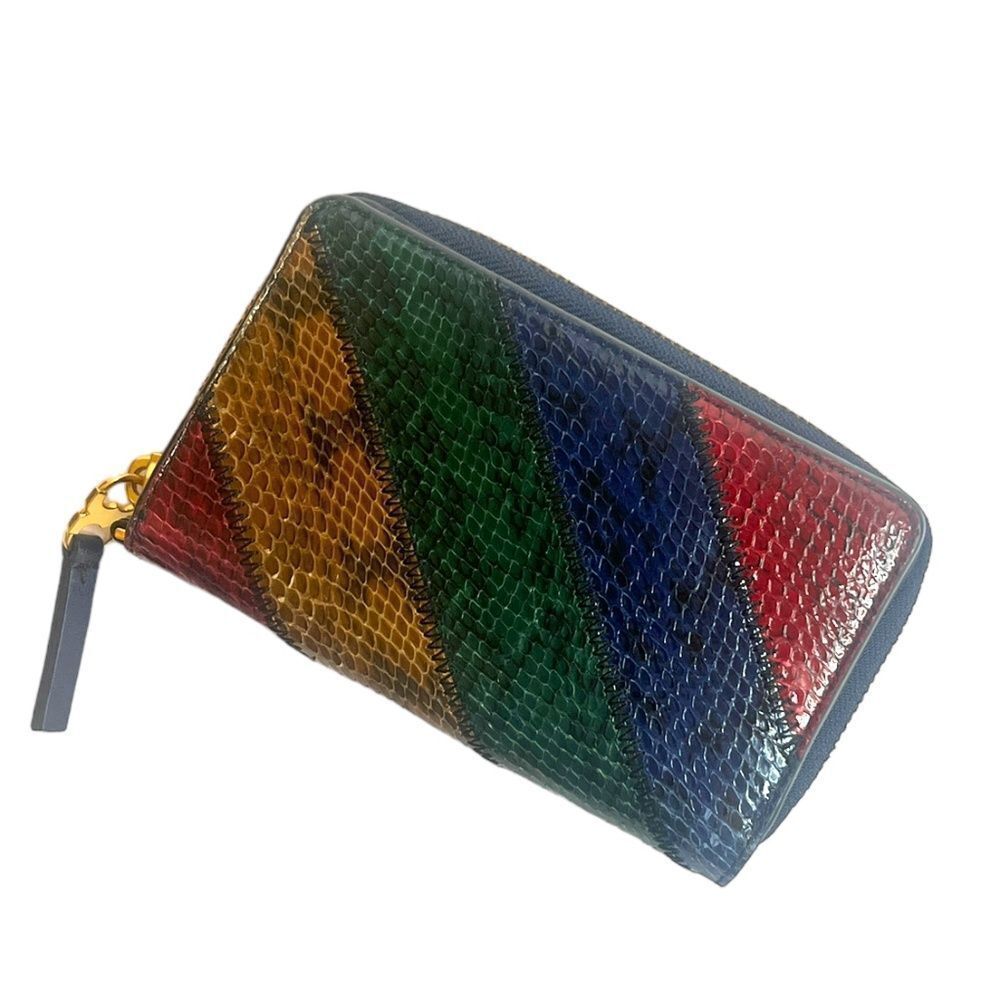 Tory Burch Gemini Link Snakeskin Wallet